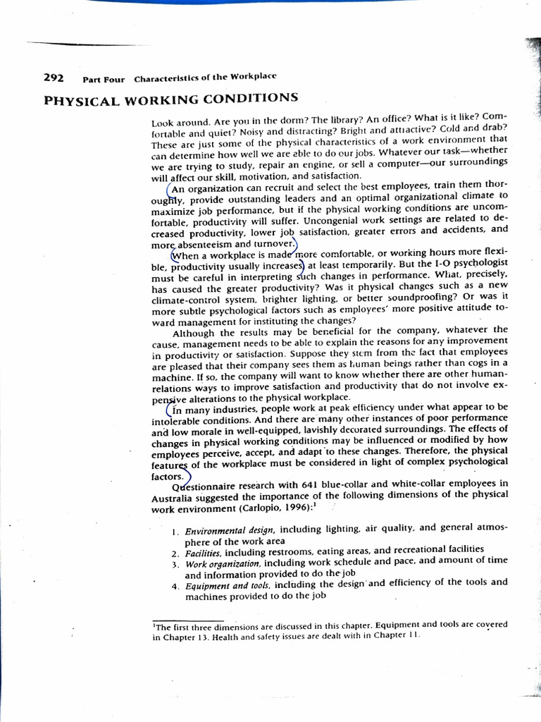Factors Affecting Working Conditions | PDF