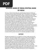 Reserve Bank of India-Central Bank of India: History