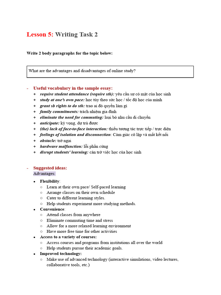 Lesson 5_ Writing Task 2 | PDF | Clause | Cognition