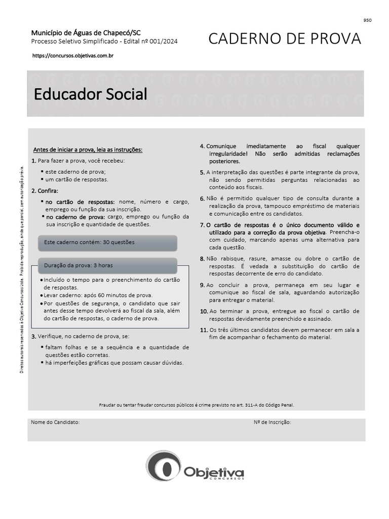 objetiva-2025-prefeitura-de-aguas-de-chapeco-sc-educador-social-prova ...