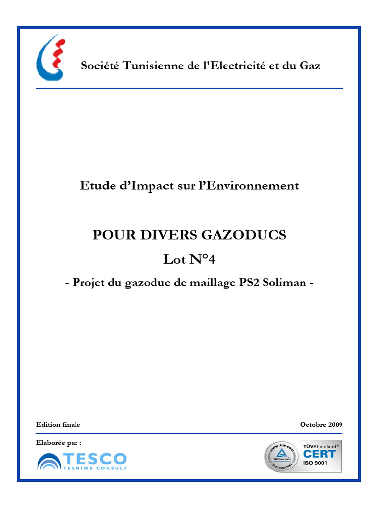 Etude Impact Soliman | PDF | Environnement naturel | Sciences de la terre