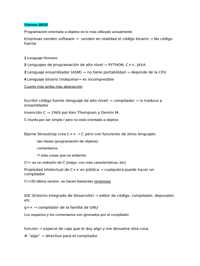 02 Intro Lenguajes Programación y C++ | PDF | Programación de ...