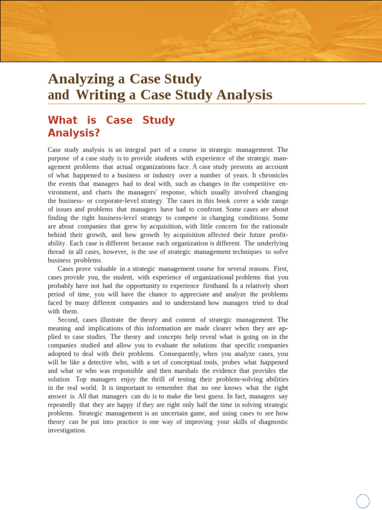 Case Study Analysis - How To | PDF | Dividend | Swot Analysis