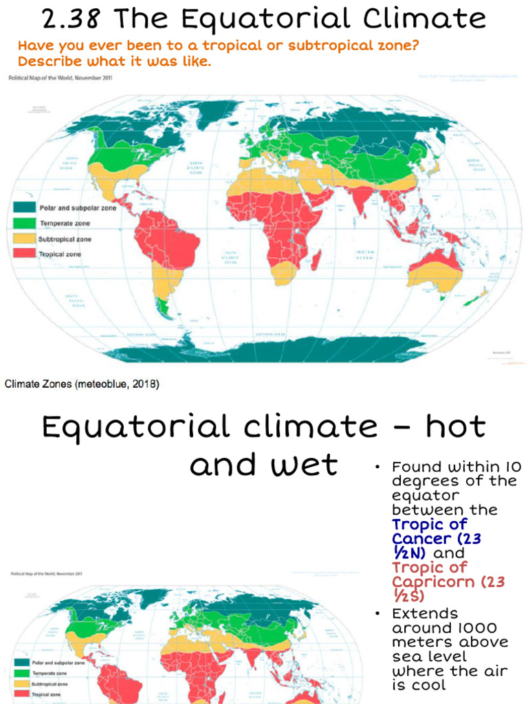 The equatorial climate | PDF | Equator | Tropics
