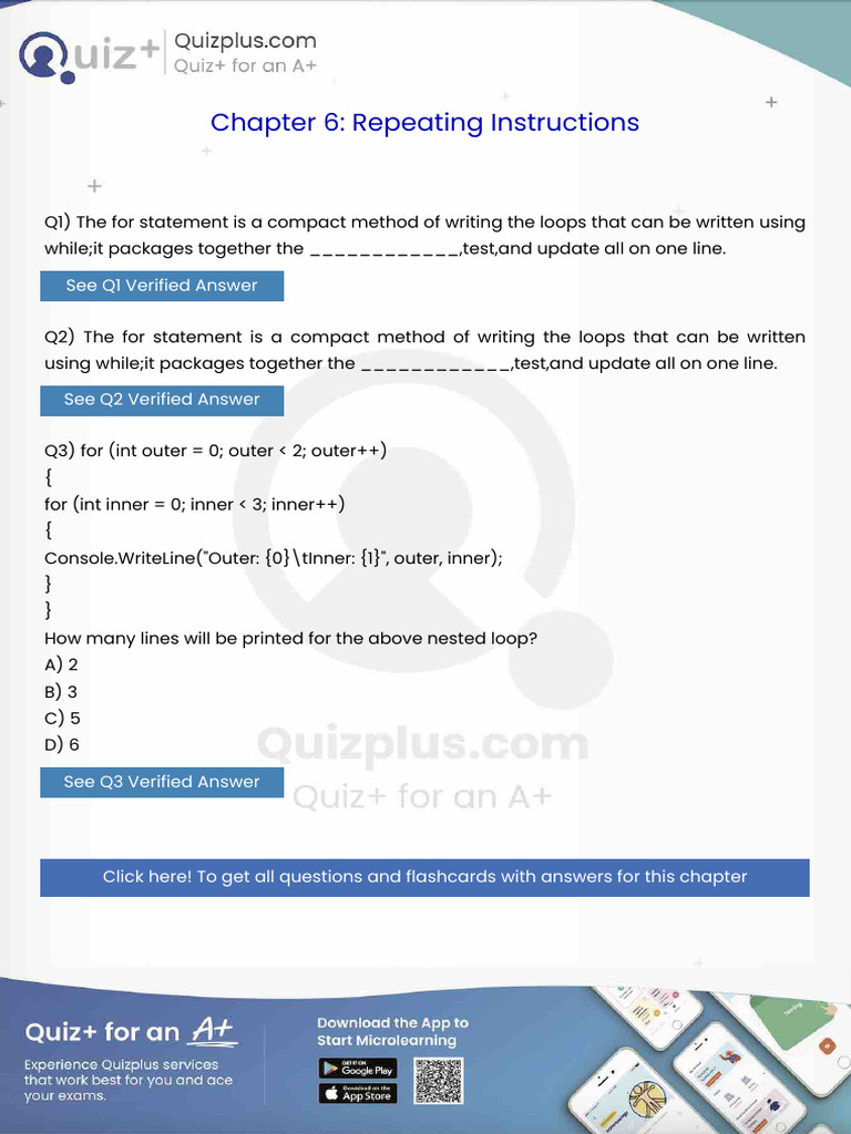 The for Statement is a Compact Method of Writing the Loops That Can Be ...