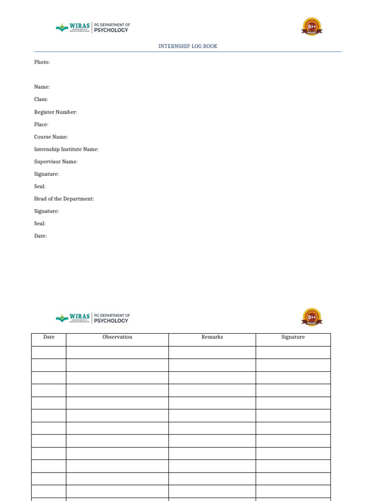 Internship Logbook 1 | PDF
