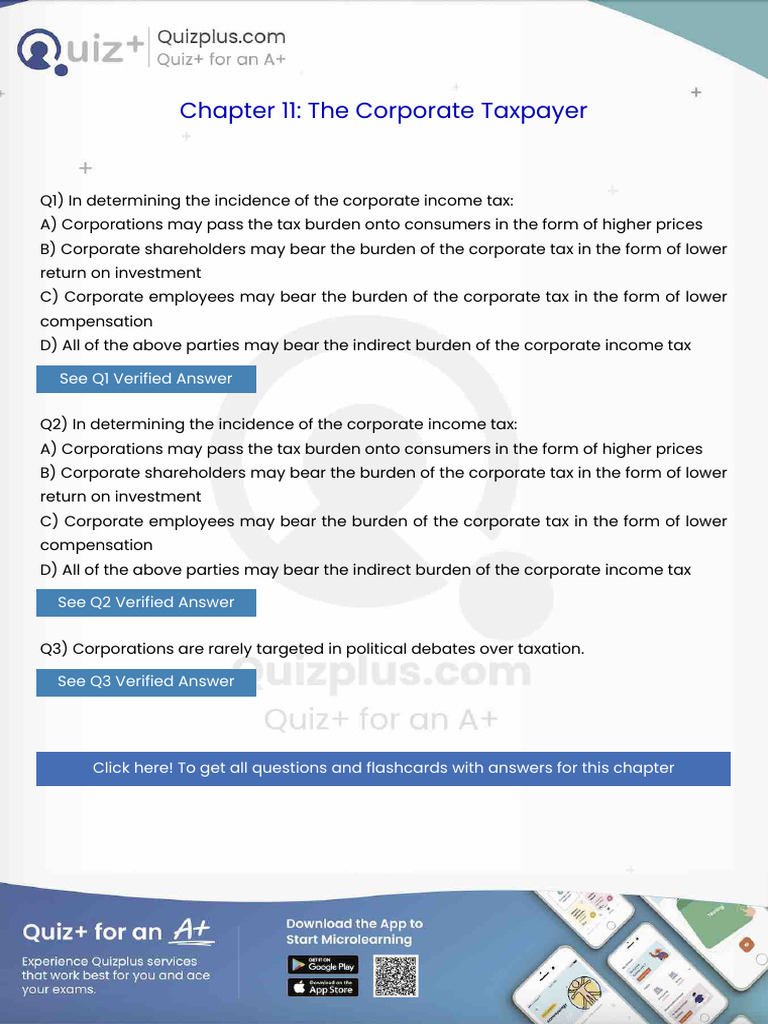 In Determining the Incidence of the Corporate Income Tax | PDF | Taxes ...