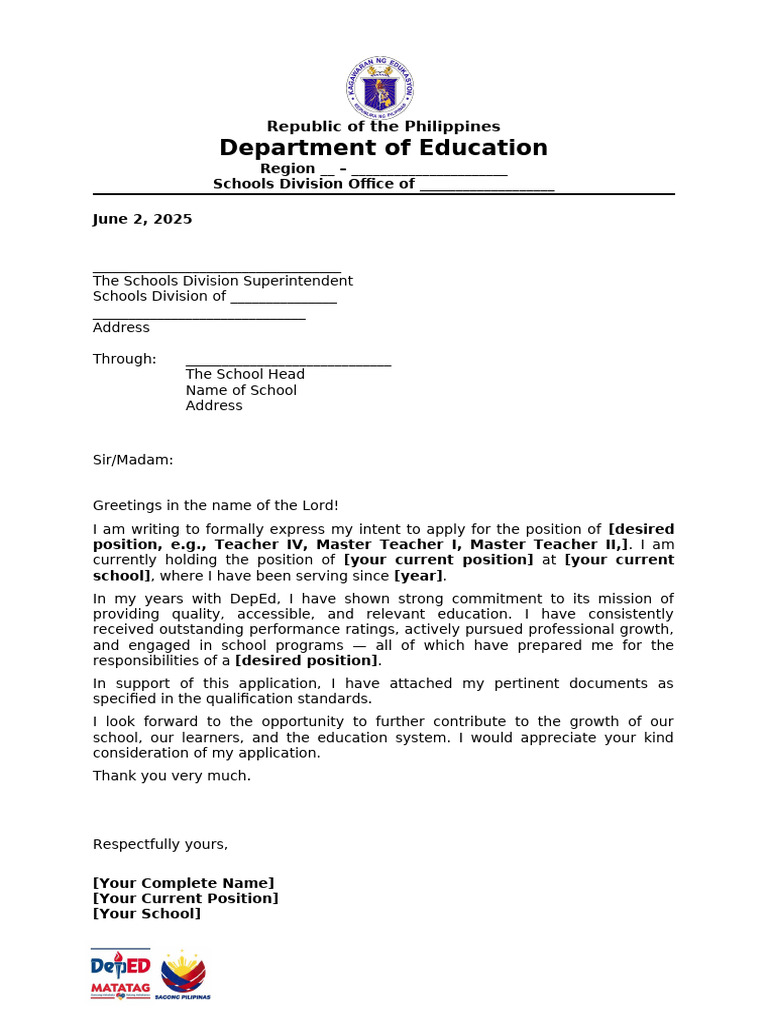 Sample Application Letter | PDF