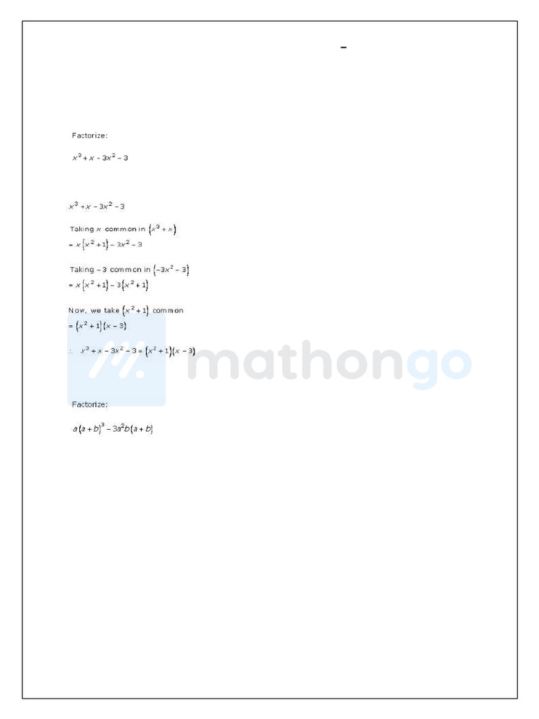 RD Sharma Class 9 Chapter 5 Factorisation of Algebraic Expressions ...