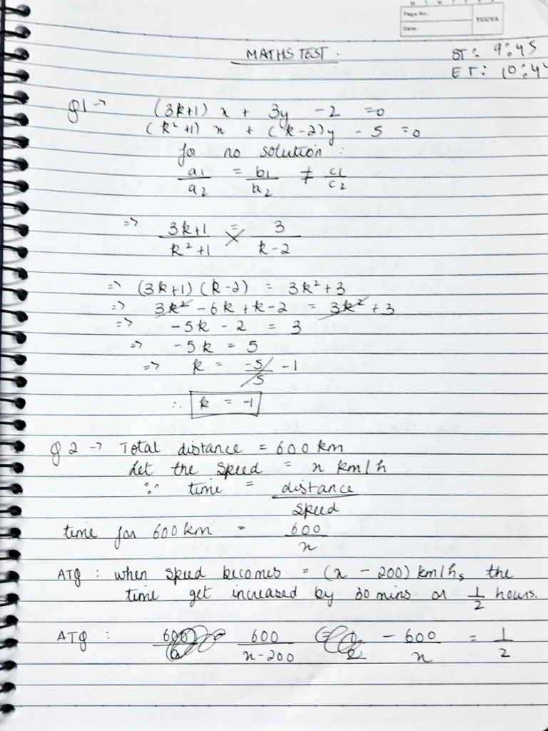 Test Paper Ch3,4 | PDF