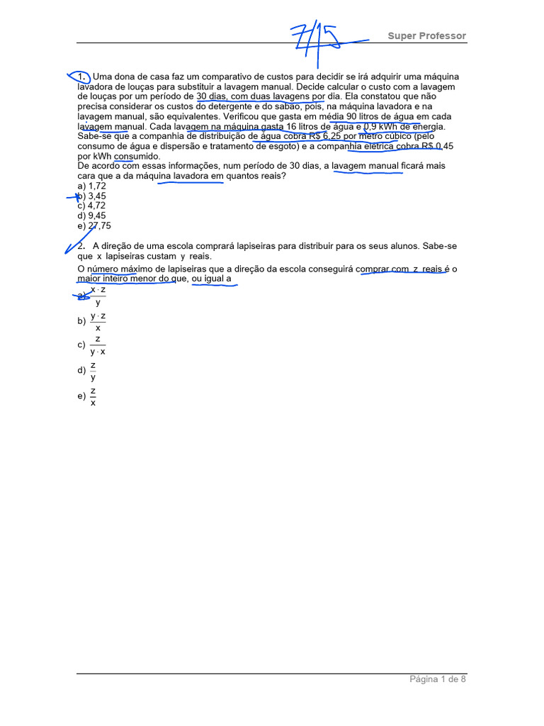 Revisão Matemática Estruturada Prova 03 Semana 01 Sem Gabarito | PDF ...