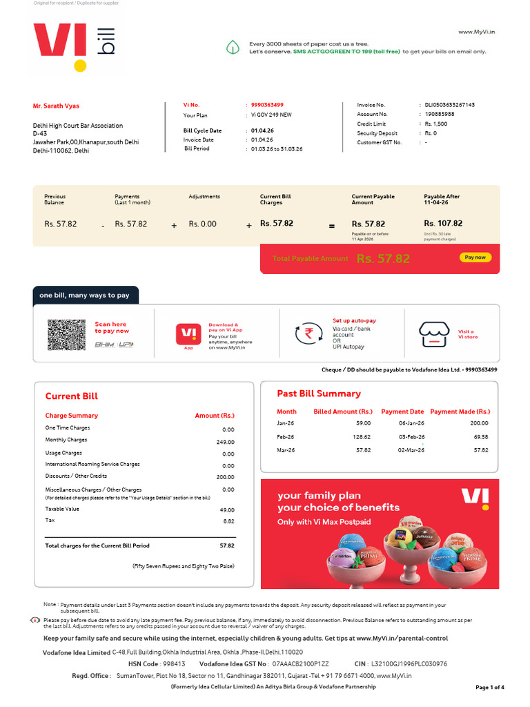 billing format telecom | PDF | Cheque | Payments