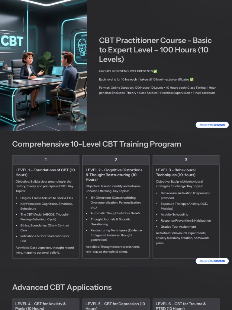 CBT COURSE | PDF | Cognitive Behavioral Therapy | Psychological Trauma