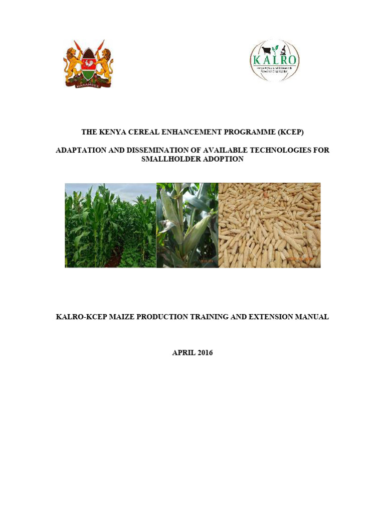 KCEP Maize Extension and Training Manual | PDF | Maize | Cereals