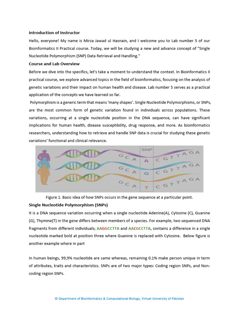 BIF501P LAB005 Reading-Content | PDF | Single Nucleotide Polymorphism ...