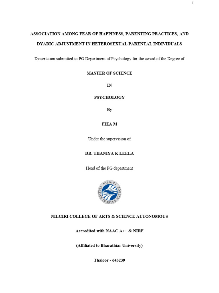 Fiza M_Final Draft | PDF | Behavioural Sciences | Psychology