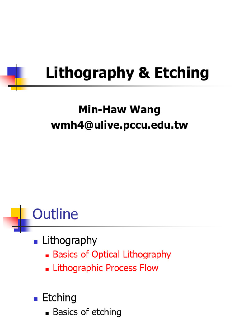 Chap3_Lithography__amp__Etching | PDF | Photolithography | Physical ...