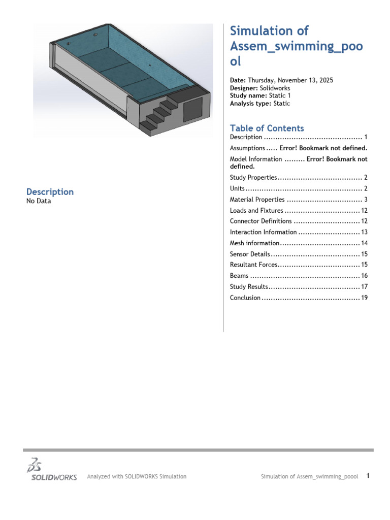 Calculation Report_ Swimming Pool | PDF | Mechanical Engineering ...