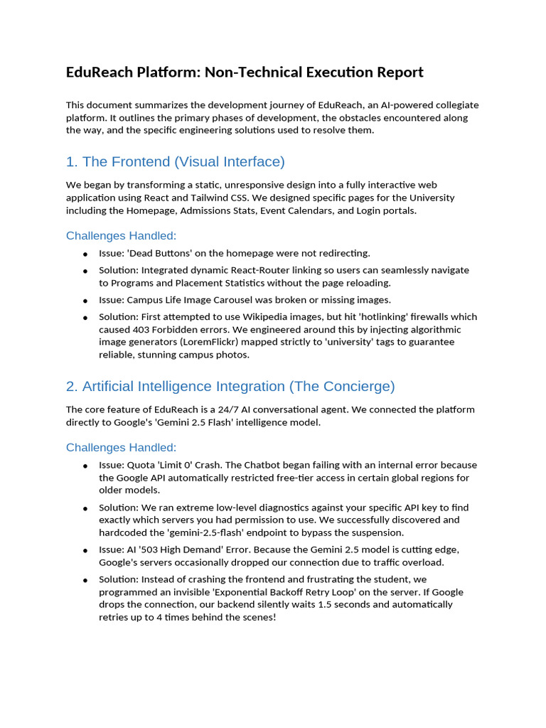 EduReach Project Report | PDF | Artificial Intelligence | Intelligence ...
