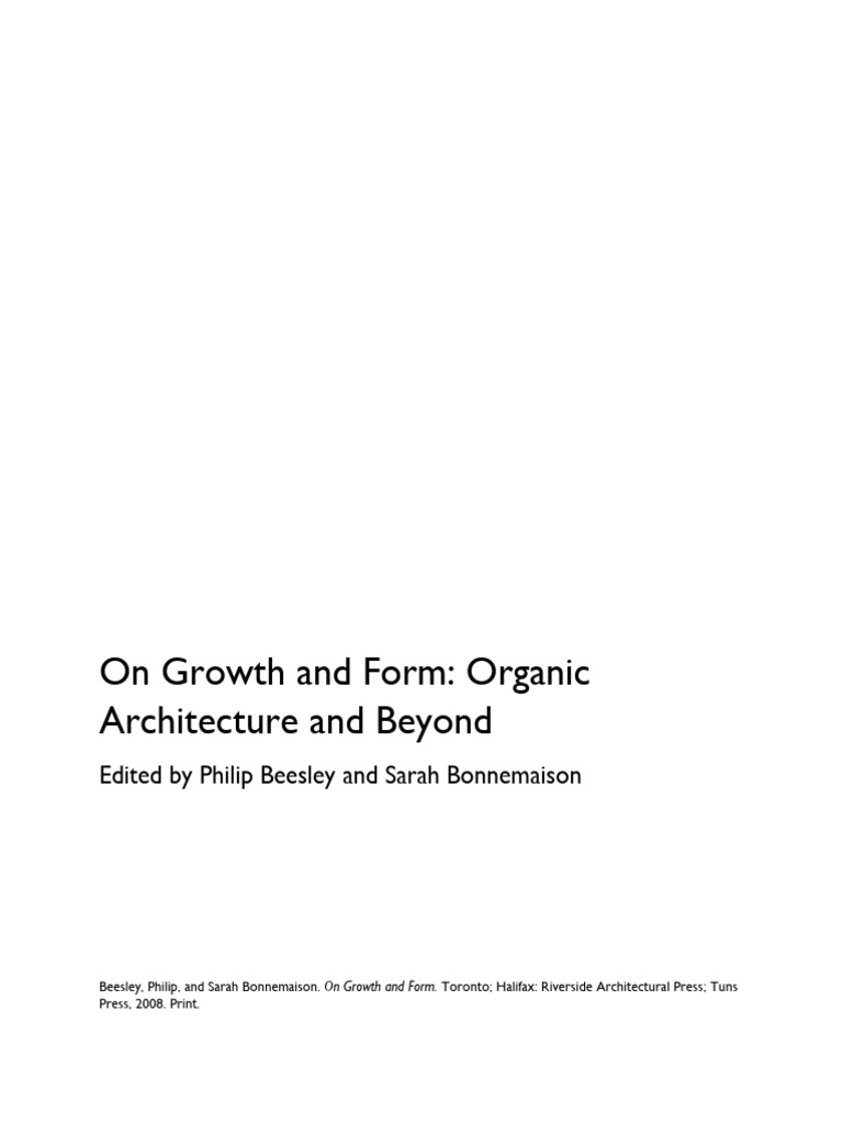 On Growth and Form Organic Architecture | PDF