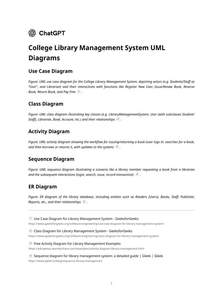 College Library Management System UML Diagrams | PDF
