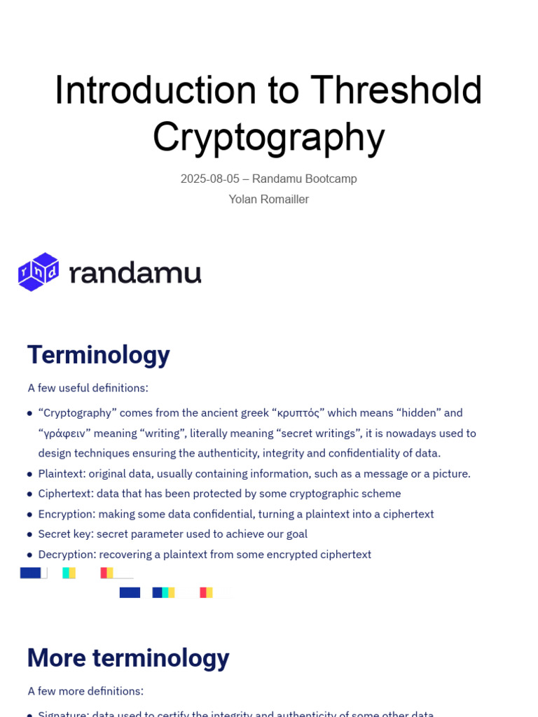 Introduction to Threshold Cryptography | PDF | Cryptography | Key ...