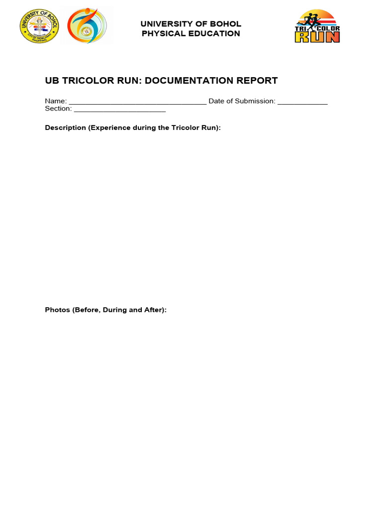 UB Tricolor Run_Documentation Report Format | PDF