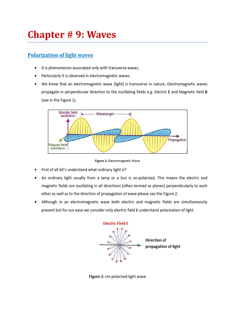 Chapter 9 Waves and Oscillation | PDF | Polarization (Waves) | Waves