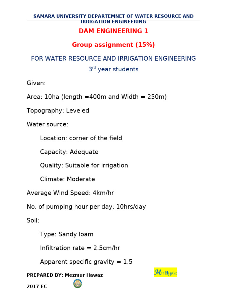 Hydraulic Structute 2 Individual Assignment | PDF