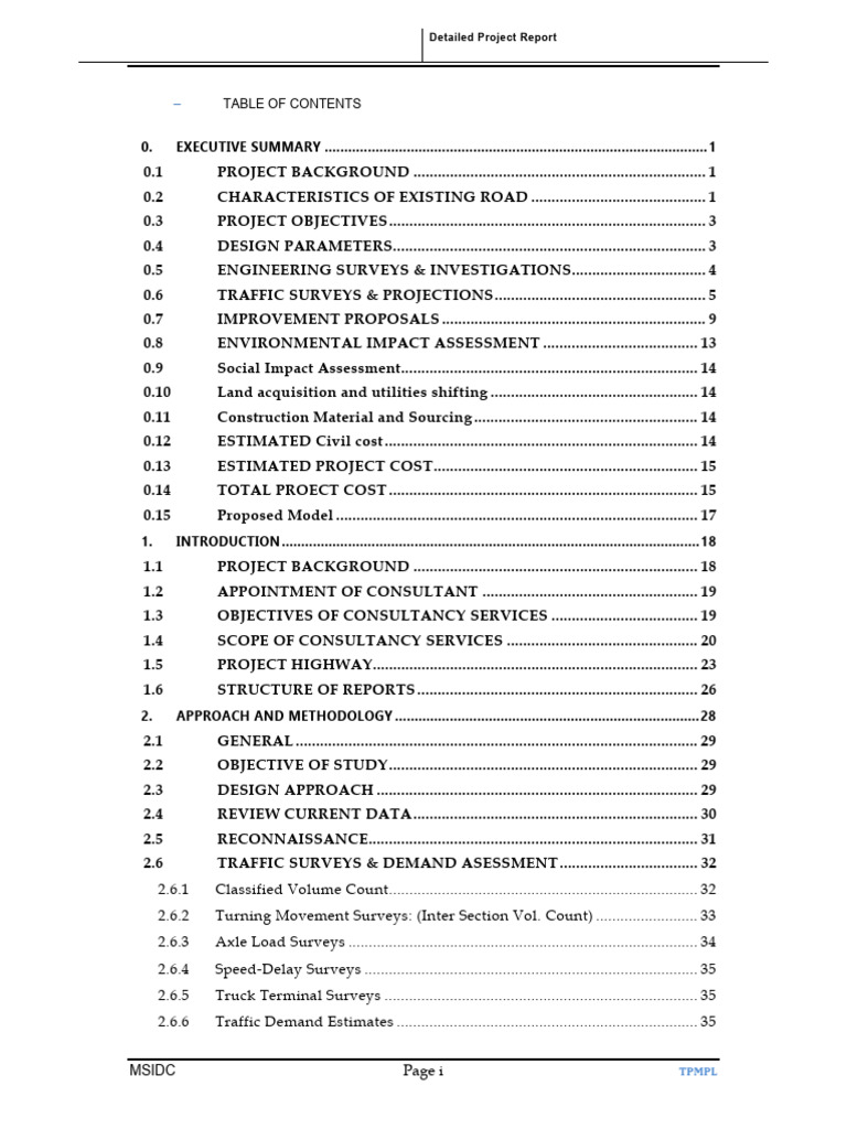 Volume i - Main Report | PDF | Road | Road Surface