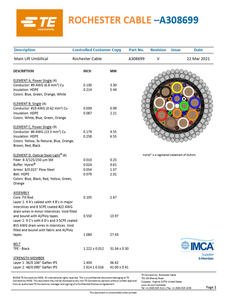 a308699 Rev v Rochester Cable Datasheet | PDF | Electricity