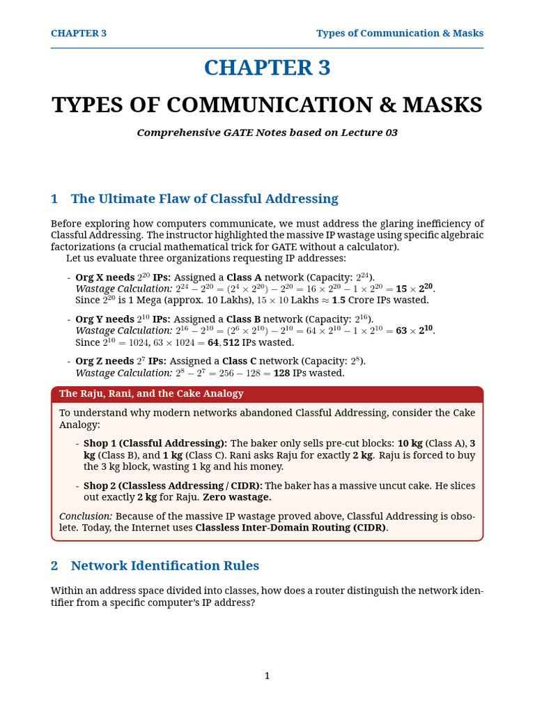 Computer Networks 3- Types of Communication Notes | PDF | Ip Address ...