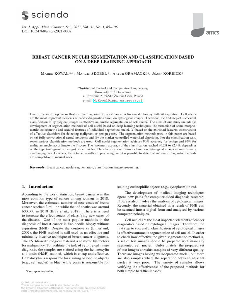 Breast Cancer Nuclei Segmentation and Classification Based on a Deep ...