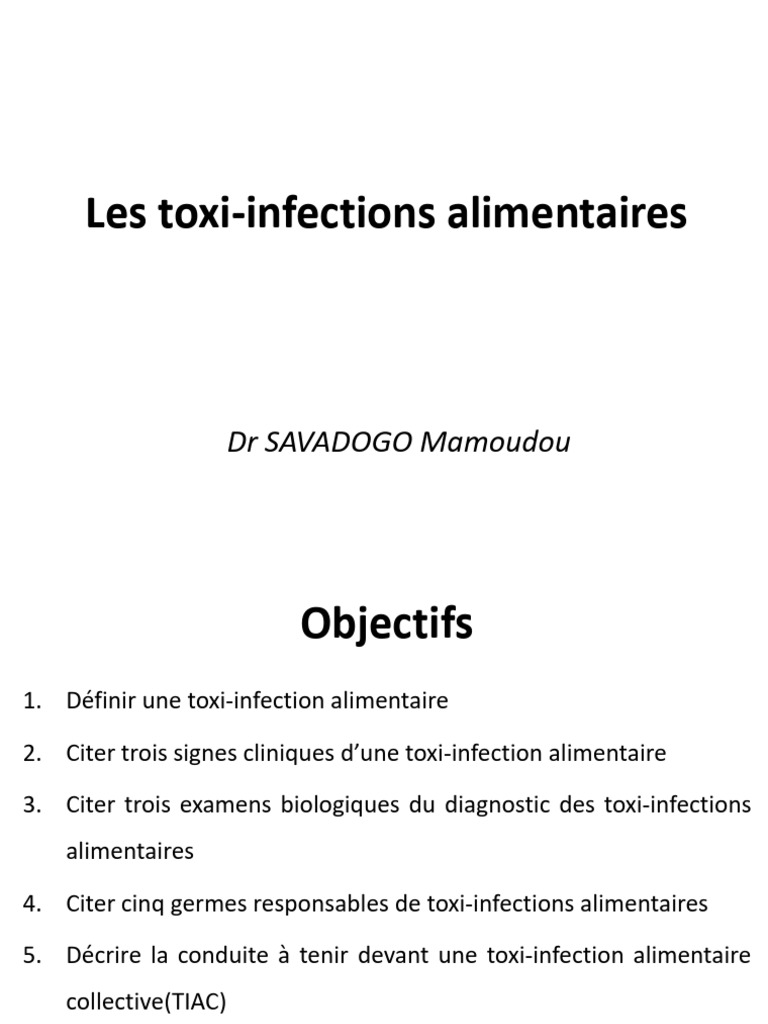 12 JanvLes Toxi-Infections Alimentaires | PDF | Intoxication ...