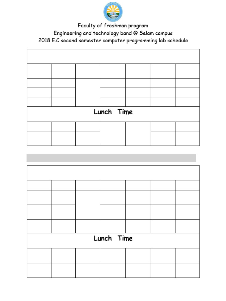 Lab Schedule for Computer Programming | PDF