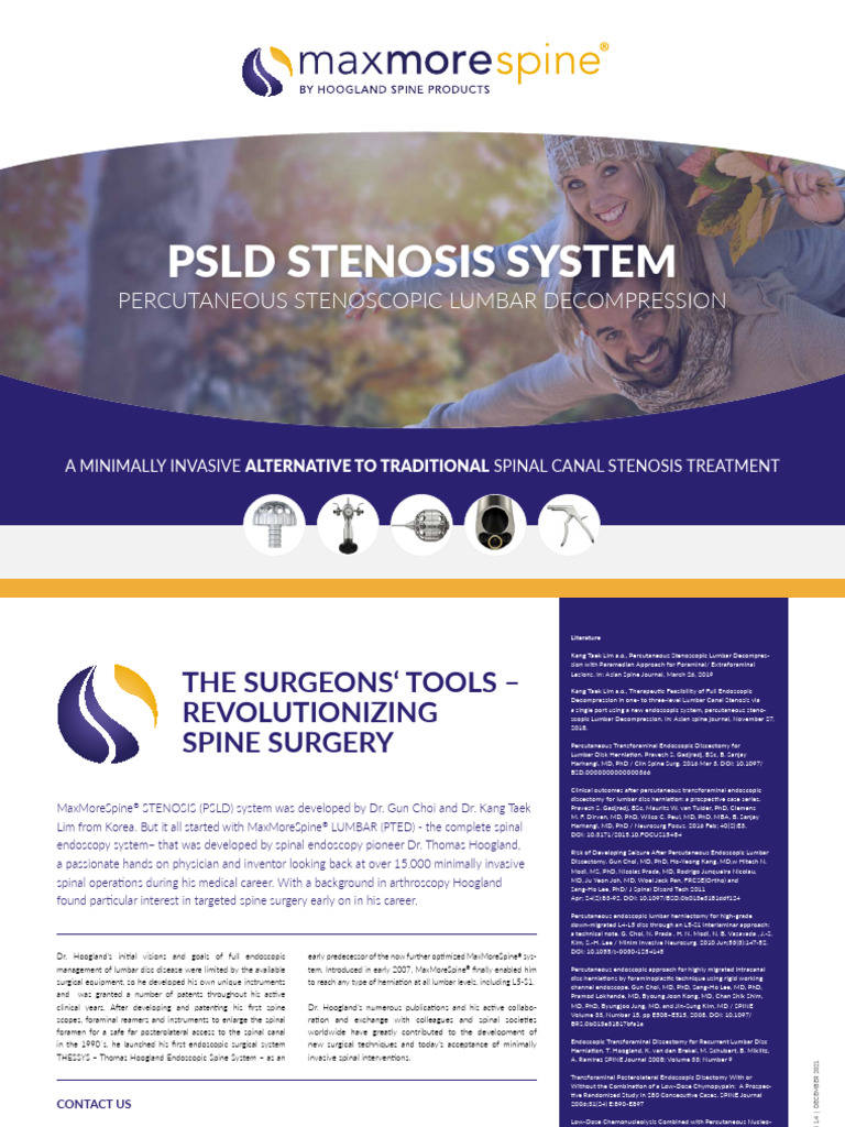 MaxMore Stenoza Interlaminar System | PDF | Surgery | Nervous System