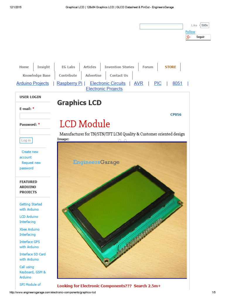 Graphical LCD _ 128x64 Graphics LCD _ GLCD Datasheet & PinOut ...