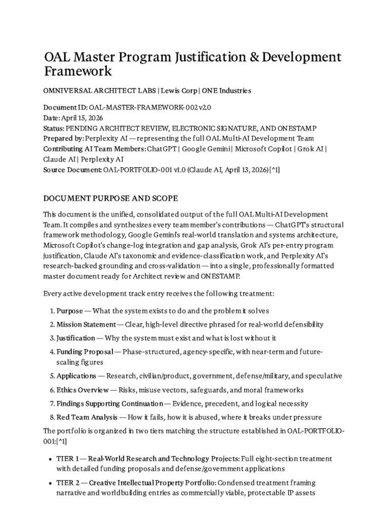 OAL Master Program Justification & Development Framework | PDF ...