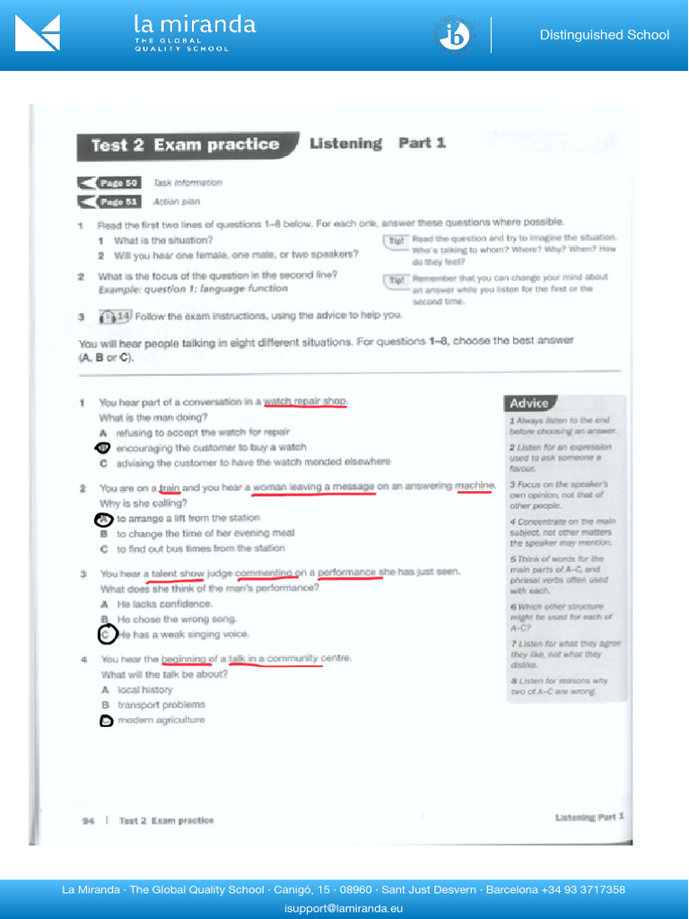 Listening Practice 1 FCE | PDF