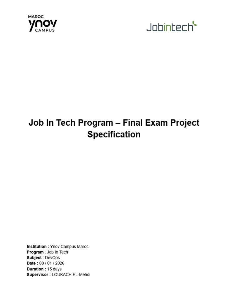 Projet Final DevOps 2025 - En (1) | PDF | Information Technology ...
