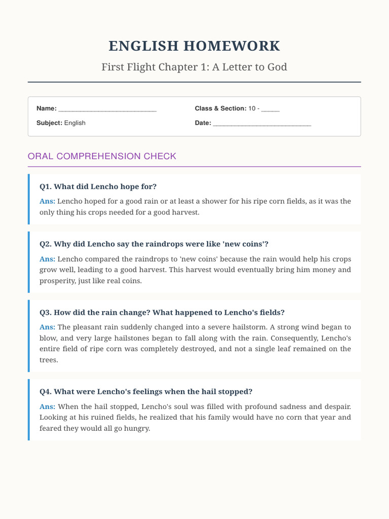 English Ch1 Homework-V2 | PDF | Hail