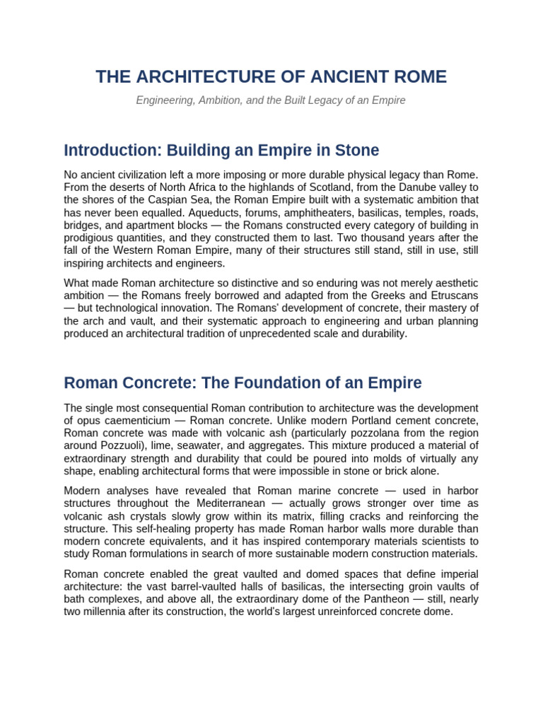 05 Architecture of Ancient Rome | PDF | Dome | Vault (Architecture)