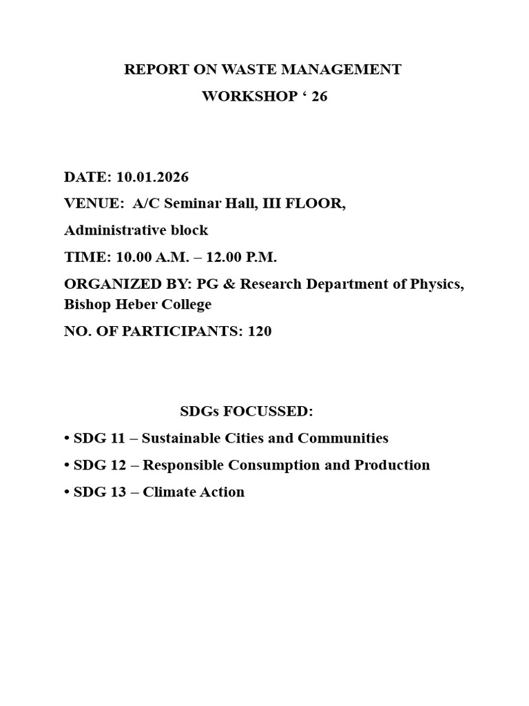 Report of Waste Management | PDF