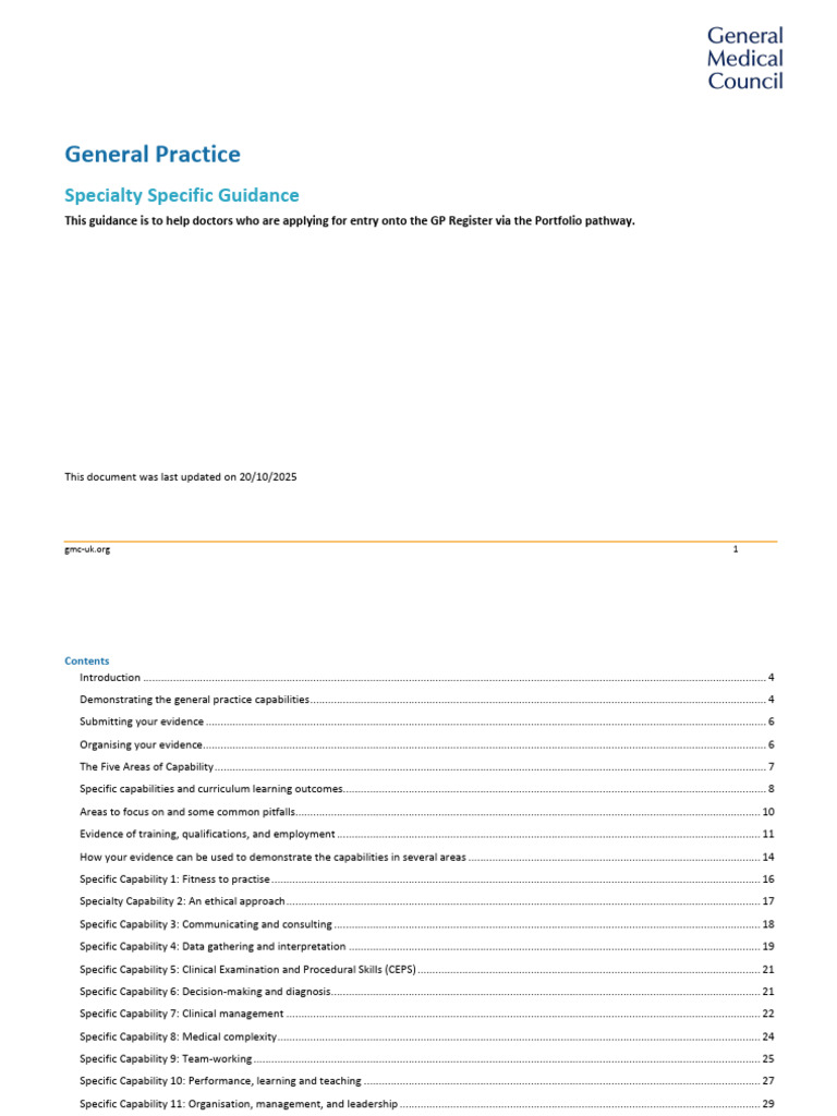 Gmc Portfolio Path for Gp | PDF | General Practitioner | Artificial ...