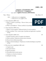 M.A. (Semester - I) Examination, 2009 PSYCHOLOGY (Compulsory) E.P. 101: Cognitive Processes (2008 Pattern)