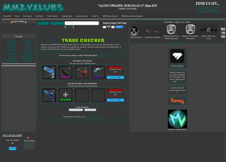 The Official Murder Mystery 2's Value List | PDF | Multimedia | Websites