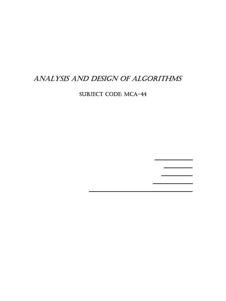 ADA Complete Notes (1) | PDF | String (Computer Science) | Algorithms