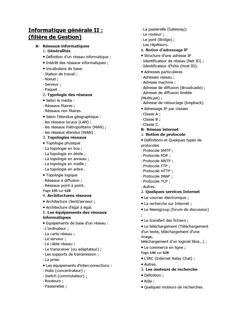 Informatique Générale II | PDF | Programmation informatique | Topologie ...