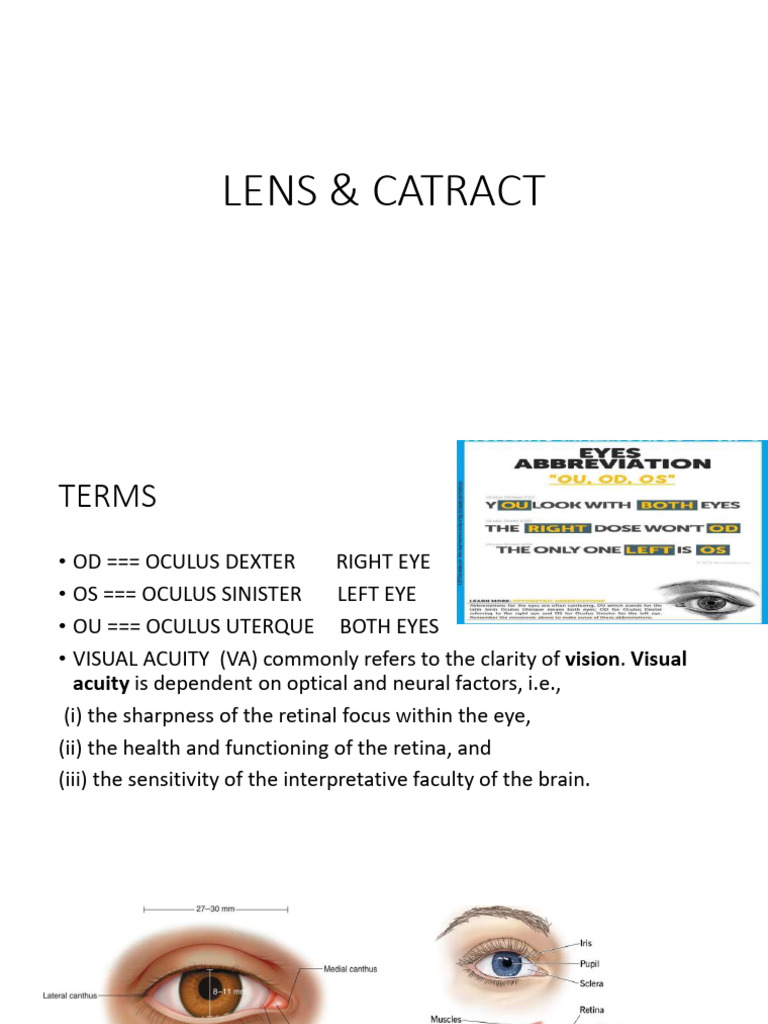 Lecture 1- Part a-lens Catract 06-04-2026 | PDF | Visual Acuity | Eye