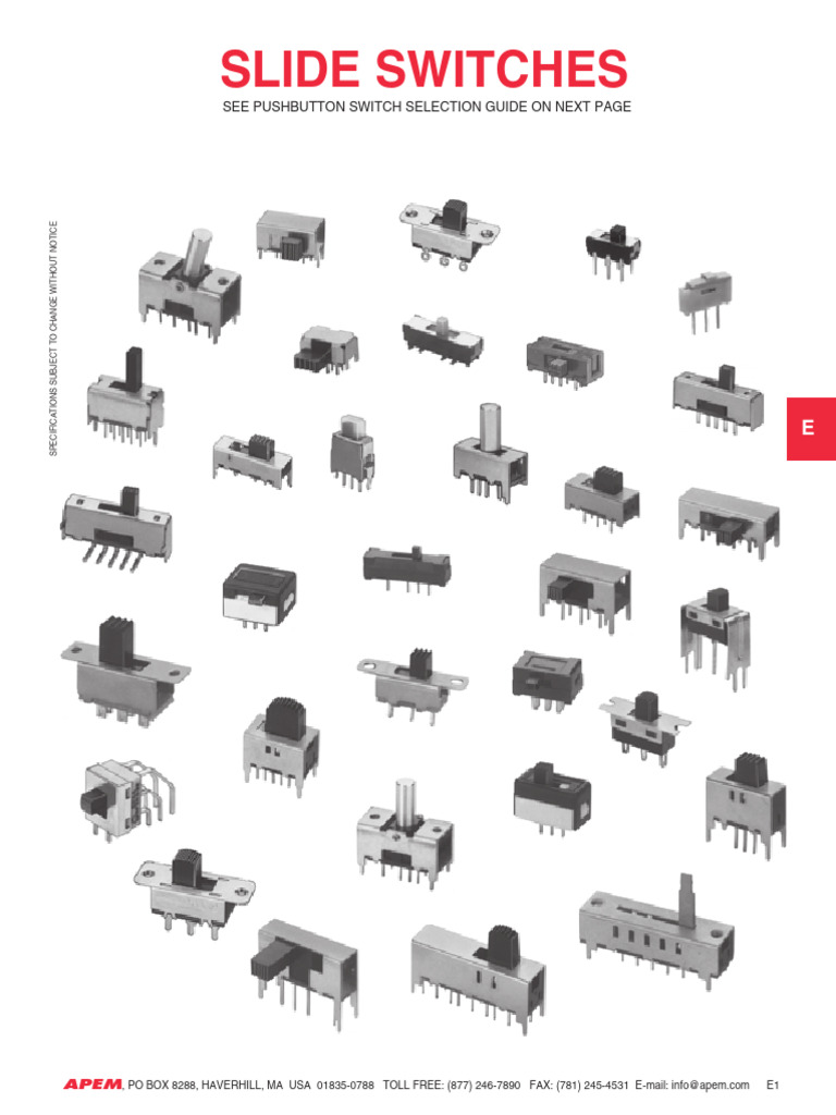 Slide Switches | PDF | Switch | Soldering
